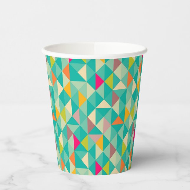Vasos De Papel Patrón de triángulos (Izquierda)