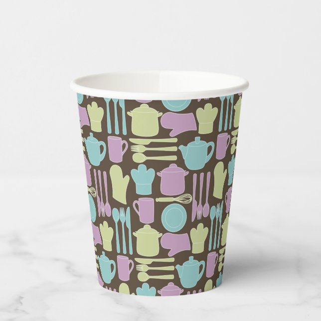 Vasos De Papel Patrón de utensilios de cocina 2 (Izquierda)