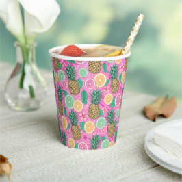 Vasos De Papel Patrón de verano de playa