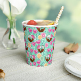 Vasos De Papel Patrón de verano de playa