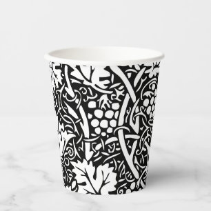Vasos De Papel Patrón de vid de uva negra y blanca de William Mor