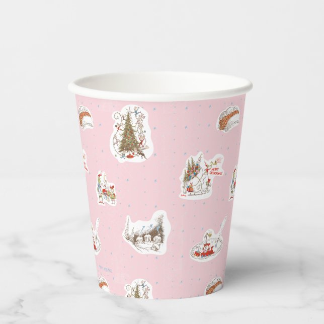 Vasos De Papel Patrón de viñetas de Navidad de Whoville (Anverso)