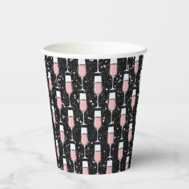 Vasos De Papel Patrón de Vino Rosado