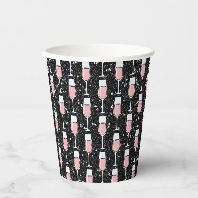 Vasos De Papel Patrón de Vino Rosado (Anverso)