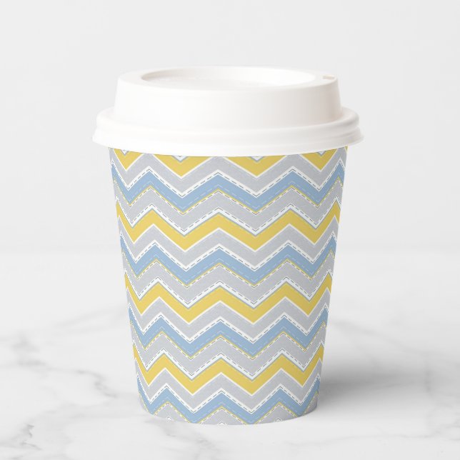 Vasos De Papel Patrón de zigzag (Anverso)