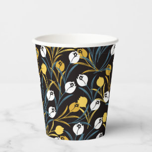 Vasos De Papel Patrón elegante de flor tulipán