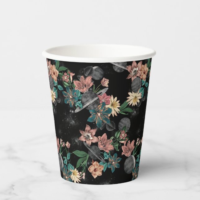 Vasos De Papel Patrón Espacial  (Anverso)