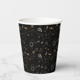 Vasos De Papel Patrón Espacial