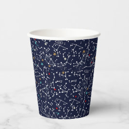 Vasos De Papel Patrón Espacial
