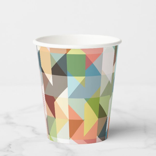 Vasos De Papel Patrón estilo Moda Geométrica Vintage (Anverso)