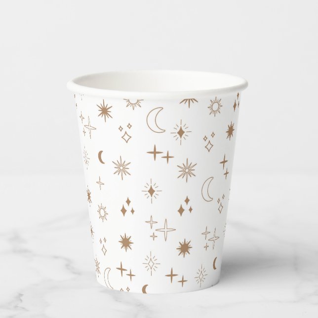 Vasos De Papel Patrón Estrella Astrológica (Anverso)