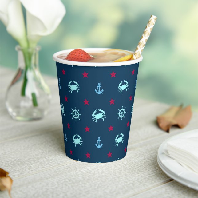 Vasos De Papel Patrón Estrella Náutica (in situ)