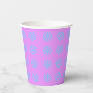 Vasos De Papel Patrón festivo de invierno azul claro de copo de n