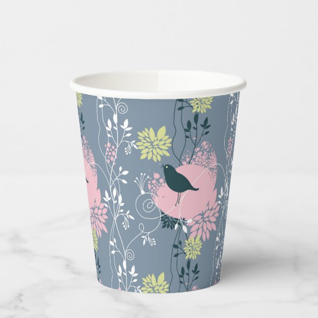 Vasos De Papel Patrón floral 13 (Izquierda)