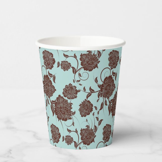 Vasos De Papel Patrón floral 8 (Izquierda)