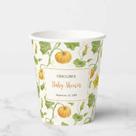 Vasos De Papel patrón floral de calabaza