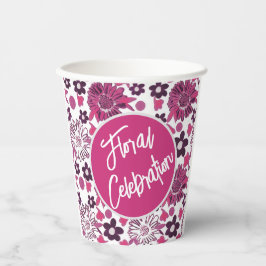 Vasos De Papel Patrón floral de estilo único