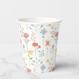 Vasos De Papel Patrón floral de flores silvestres