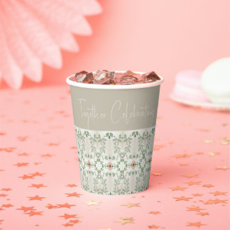Vasos De Papel Patrón floral de pequeña escala