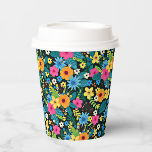Vasos De Papel Patrón floral de vibrante Ditsy-43785
