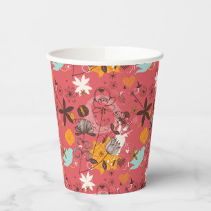 Vasos De Papel Patrón floral retro 2