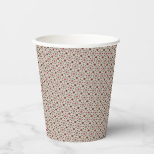 Vasos De Papel Patrón floral rosa y verde