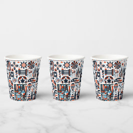 Vasos De Papel Patrón generativo del 4 de julio