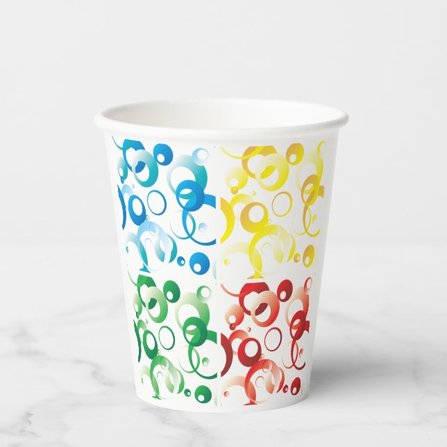 Vasos De Papel Patrón geométrico abstracto moderno de burbujas co (Anverso)