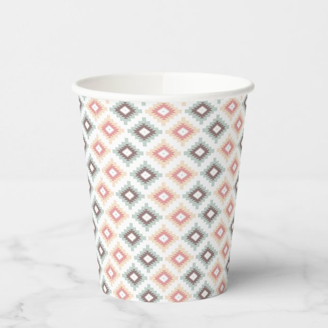 Vasos De Papel Patrón geométrico al estilo azteca (Izquierda)