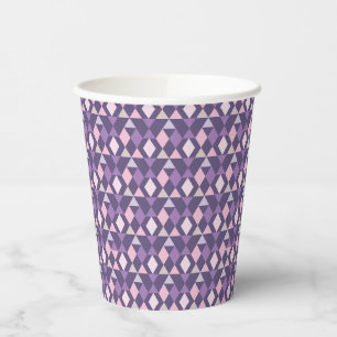 Vasos De Papel Patrón geométrico árabe púrpura