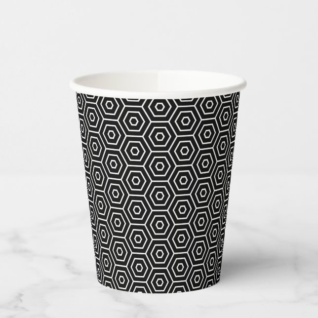 Vasos De Papel Patrón geométrico de textura de Hexagons (Izquierda)