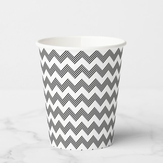 Vasos De Papel Patrón geométrico de zigzag 2 (Izquierda)