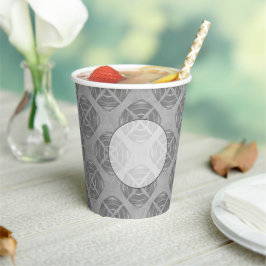 Vasos De Papel Patrón geométrico gris de cruces y círculos