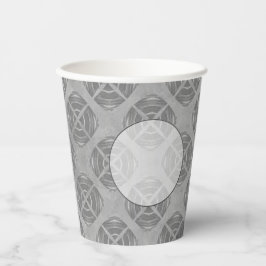 Vasos De Papel Patrón geométrico gris de cruces y círculos