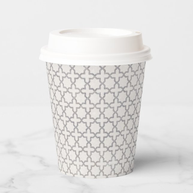 Vasos De Papel Patrón geométrico islámico beige (Anverso)
