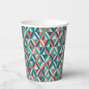 Vasos De Papel Patrón geométrico moderno de medio siglo