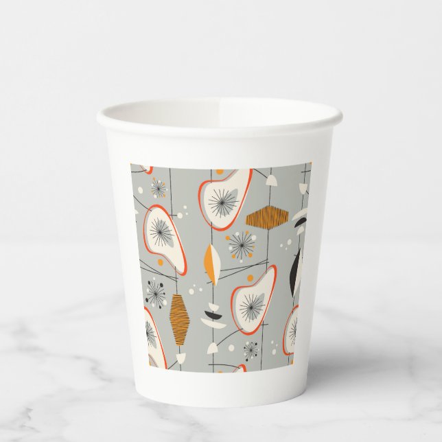 Vasos De Papel Patrón geométrico Verde azulado y azul (Izquierda)