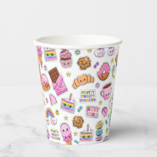 Vasos De Papel Patrón gracioso unicornio mágico arco iris