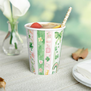Vasos De Papel Patrón irlandés de bonito