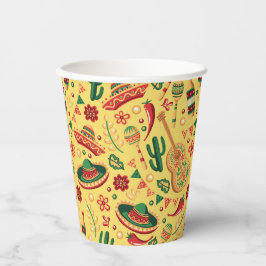 Vasos De Papel Patrón mexicano del Cinco De Mayo