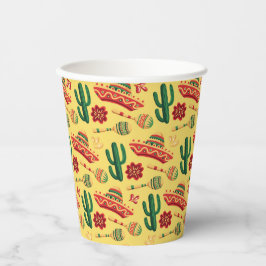 Vasos De Papel Patrón mexicano del Cinco De Mayo