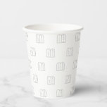 Vasos De Papel Patrón moderno blanco gris de la Torah judía Hanuk<br><div class="desc">Patrón contemporáneo judío,  gris plateado y blanco Hanukkah,  Chanukah,  bar mitzvah,  murciélago mitzvah,  Shabat,  vacaciones judías,  elegantes tazas de papel</div>