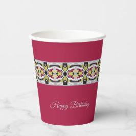 Vasos De Papel Patrón moderno con Borgoña