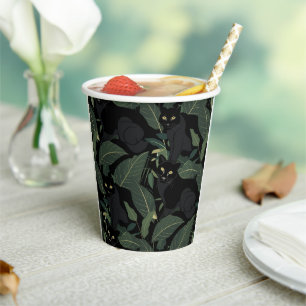 Vasos De Papel Patrón moderno de pantera negra