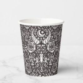 Vasos De Papel Patrón monocromo gótico