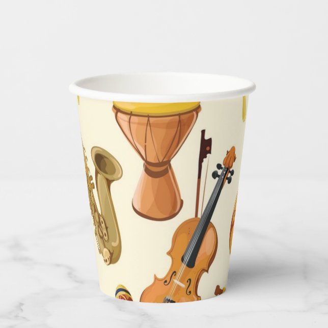 Vasos De Papel Patrón musical (Anverso)