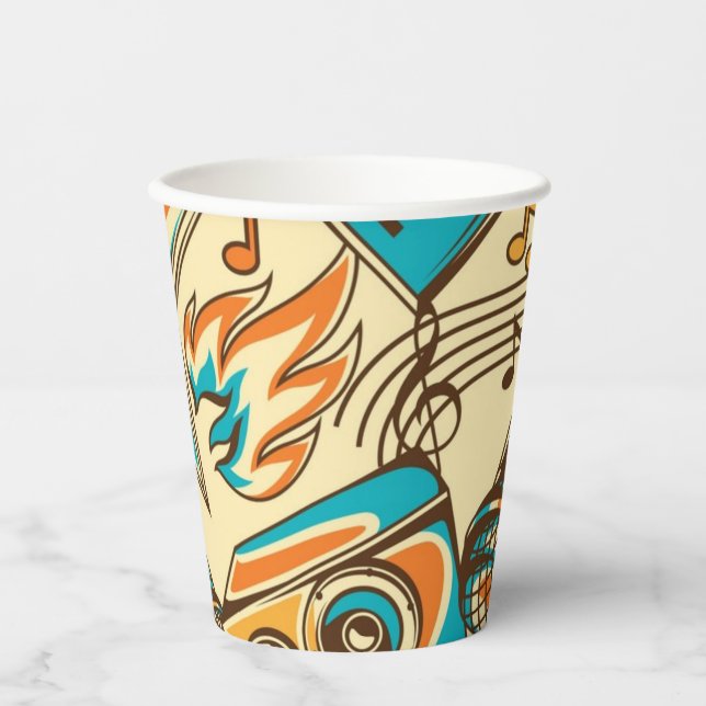 Vasos De Papel Patrón musical (Anverso)