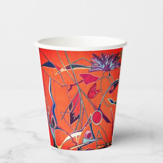 Vasos De Papel patrón naranja (Anverso)