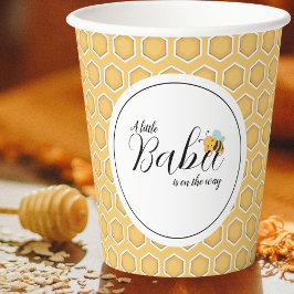 Vasos De Papel Patrón naranja Honeycomb Cubos de papel Baby Showe