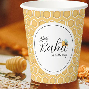 Vasos De Papel Patrón naranja Honeycomb Cubos de papel Baby Showe
